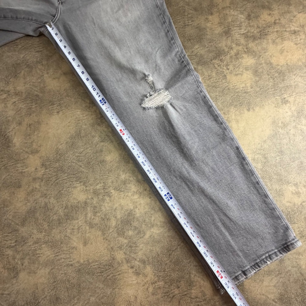 Old Navy OG Loose Jeans Womens 18 Tall Grey High Rise Distressed Pebbles Destroy - Picture 5 of 11